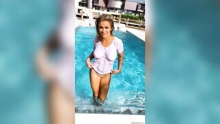 Paige VanZant Pool Wet Tshirt