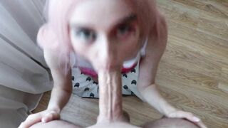 Sladki Slivki POV pink hair cum in throat